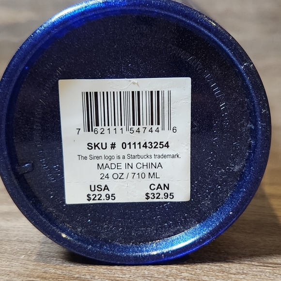 NEW! Starbucks 2023 COBALT BLUE Glitter Grid 24oz Venti Tumbler *RARE* - Picture 6 of 7